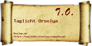 Taglicht Orsolya névjegykártya
